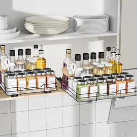 luxuskollektion Ausziehbares Gewürzregal Schwarz für Schrank - Platzsparend