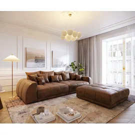 DeLife Big-Sofa Mikrofaser 3-Sitzer Braun