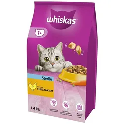 WHISKAS Sterile 1.4 kg: Trockenfutter mit Huhn für Katzen nach der Sterilisation