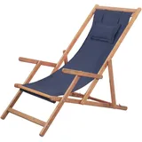 Strandstuhl Klappbar Stoff Und Massivholz Blau