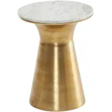 Wohnling Mid.you Beistelltisch, Weiß Stein, rund, Sockel, 45 cm Wohnzimmer, Wohnzimmertische, Beistelltische
