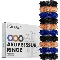 KinteX Akupressurringe, 10 Stück - 3 Farben, Finger-Massage, Massageringe,
