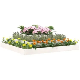 vidaXL Pflanzkübel 110 x 110 x 27 cm Weiß