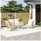Outsunny Garten-Lounge-Set 4-tlg. khaki