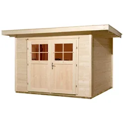 Weka Gartenhaus 179 - 28 mm- (295 x 240 cm)-naturbelassen - 50 % Rabatt auf Dacheindeckung