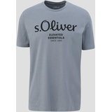 s.Oliver T-Shirt mit Label-Print, Graphit, L