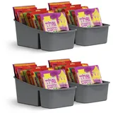 Pro Home Küchen Organizer mit 3 Fächern (4er Pack) - Aufbewahrungsbox für Tütensuppen, Gewürzmischungen UVM. Ordnungssystem für Lebensmittel Kunststoff