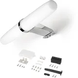 Emuca Led-strahler Gemini für Badezimmerspiegel(ac 230v 50hz), ohne Konverter, L233mm, Natürliches Weißes Licht 4.000k, Kunststoff und Aluminium, Verchromt