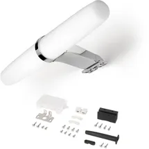 Emuca Led-strahler Gemini für Badezimmerspiegel(ac 230v 50hz), ohne Konverter, L233mm, Natürliches Weißes Licht 4.000k, Kunststoff und Aluminium, Verchromt