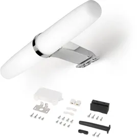 Emuca Led-strahler Gemini für Badezimmerspiegel(ac 230v 50hz), ohne Konverter, L233mm, Natürliches Weißes Licht 4.000k, Kunststoff und Aluminium, Verchromt