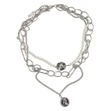 URBAN CLASSICS Ocean Layering Necklace (TB4325-00473-0050) (silver)