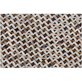 Beliani Teppich TUGLU Braun 160 x 230 cm Echtleder