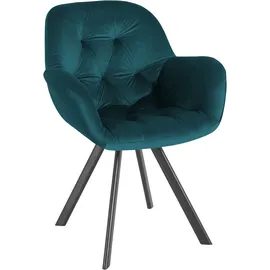 OTTO home Esszimmerstuhl Elli Samtstoff blau 2er Set
