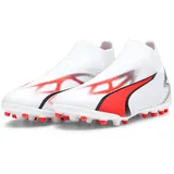 Puma Ultra Match+ Ll Mg Fussballschuh, White Black Fire Orchid, 45 EU