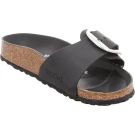 Birkenstock Madrid Big Buckle Nubukleder geölt schmal schwarz 35