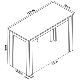 VCM Essgruppe Esal (BHT 153x80x115 cm - BHT 153x80x115 cm
