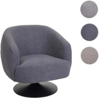 Mendler Lounge-Sessel HWC-J76, Cocktailsessel Sessel drehbar, Bouclé Stoff Metall