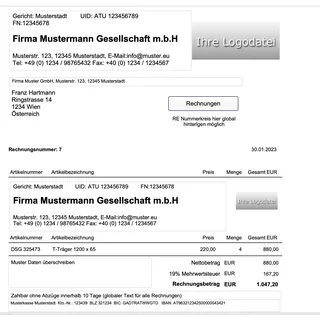 Rechnungsprogramm Rechnung schreiben Rechnungssoftware simpel Minimalist Eingabe