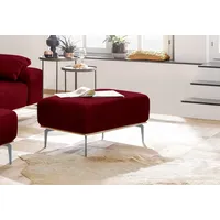 W.Schillig Polsterhocker »run«, mit elegantem Holzsockel, Füße in Silber