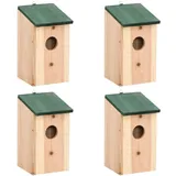 vidaXL Vogelhäuser 4 Stk. Holz 12x12x22 cm