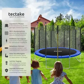Tectake Garfunky 366 cm inkl. Sicherheitsnetz und Leiter schwarz/blau