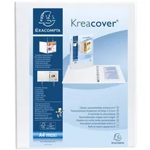 Exacompta 51941E Präsentationsringbuch KreaCover Kunststoffbezug außen und innen. 4 Ring-Mechanik DIN A4 Füllhöhe 20 mm ideal für Angebots- und Unternehmenspräsentationen weiß