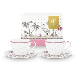 Pip Studio Jolie Dots Gold Pink Tasse mit Untertasse 280ml