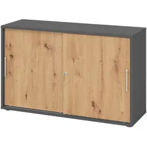 bümö Aktenschrank Schiebetür 80 x 40 x 180 grau