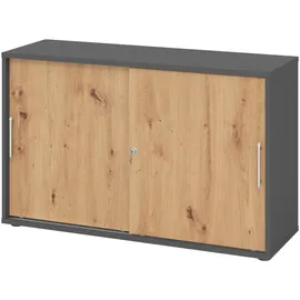 bümö Aktenschrank Schiebetür 80 x 40 x 180 grau