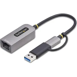 Startech 2.5GbE USB C Ethernet Adapter mit USB-A Adapter, USB-C Netzwerkadapter, USB 3.0 Typ-C 2.5Gb Netzwerk