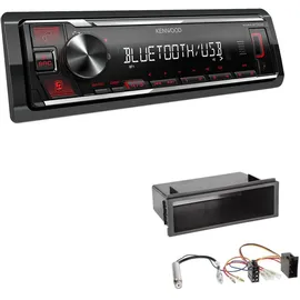 EHO Kenwood KMM-BT209 1-DIN Autoradio Media Receiver Bluetooth USB AUX mit Einbauset passend für Volkswagen VW Bora und Bora Variant 1998-2004 schwarz