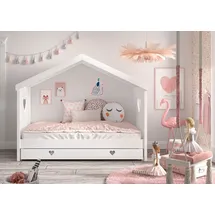 Vipack Hausbett Amori 213 x 171,7 x 98,7 cm Kiefer massiv weiß lackiert