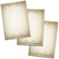 3 Briefblöcke Vintage Papyrus Altes Papier Briefpapier für Jungen Mädchen Kinder und Erwachsene Schule Notizen (3 Blöcke A4 mit je 25 Blätter)