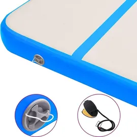 vidaXL Aufblasbare Gymnastikmatte mit Pumpe 800x100x15 cm PVC Blau