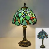 Mengjay Tiffany Lampe, Nachttischlampe Handgefertigtem mit BuntglasLampenschirm Retro Tischlampe für Wohnzimmer, Schlafzimmer, Büro (C)