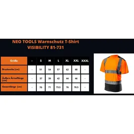 Neo Tools Warnschutz T-Shirt Kurzarm in zwei Farben orange L