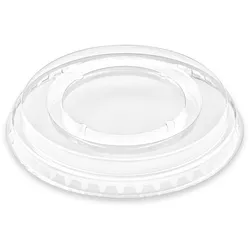 VEPATIM 100x Deckel ohne Öffnung flach PET für Eis- Früchtebecher Smoothies O95mm