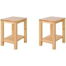 Homestyle4u Nachttisch, Braun, Holz Natur 2271,