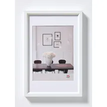 walther design Bilderrahmen weiss 40 x 60 cm mit Passepartout, Steel Style Kunststoffrahmen ES460W