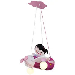 Hängelampe, Flugzeug Design, pink, L 43 cm, KITA