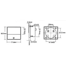 VELLEMAN VEL AVM7015 / Drehspul-Messwerk, 15 V, 60x47 mm