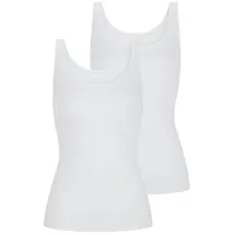 MEY Unterhemd Superfine Organic (2er Pack) breite Träger, tiefer Rundhalsausschnitt, Single Jersey, elastisch weiß 38