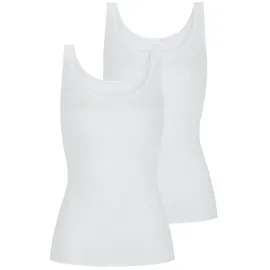 MEY Unterhemd Superfine Organic (2er Pack) breite Träger, tiefer Rundhalsausschnitt, Single Jersey, elastisch weiß 38