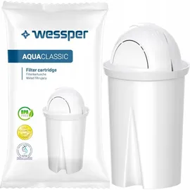 Wessper Wasserfilterkanne Aus Glas 3 L Weiß Kompatibel Mit Brita Classic -wasserfilterkartuschen | Inklusive 1 Wasserfilter-kartusche - Weiß