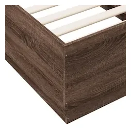 vidaXL Bettgestell mit LED Braun Eichen-Optik 90x190 cm Holzwerkstoff