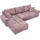 bromarkt Ecksofa NUBES Schlaffunktion Bettkasten L-Form 298x184x85cm Rosa, - Rosa