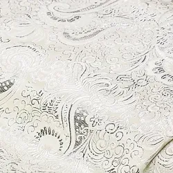 Jacquard "Blumen/Paisley", creme/silber