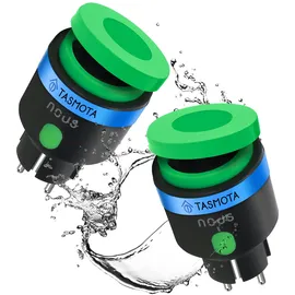 Nous Tasmota Smart Outdoor Steckdose ESP32, IP44 Wasserdichte Steckdose, 16A Steckdose mit Stromverbrauch, Stromzähler, Timer, Kompatibel mit Alexa, Google Home Assistant, MQTT, WiFi 2.4GH