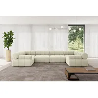 ALTDECOR Wohnlandschaft Birno-U2, Corner Sofa U-Form Vielseitige Sofa Wohnlandschaft Wohnzimmer, Sofa Praktische Bequeme Funktionsecke Couch L-Form Eckcouch beige