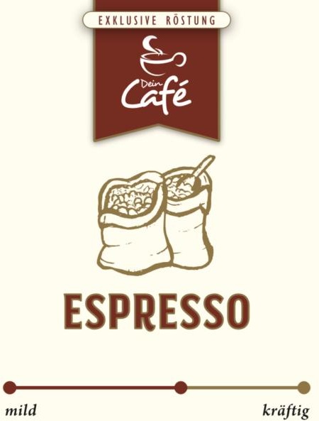 Dein Café - Espresso (Mahlgrad: mittel: Kaffeevollautomat, AeroPress (3) / Menge: 1x 3kg)